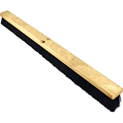 Genuine Joe Hardwood Block Broomhead, 2.75" Tampico Fiber Bristle, 36" Overall Length, Brown, Black (GJO99656)