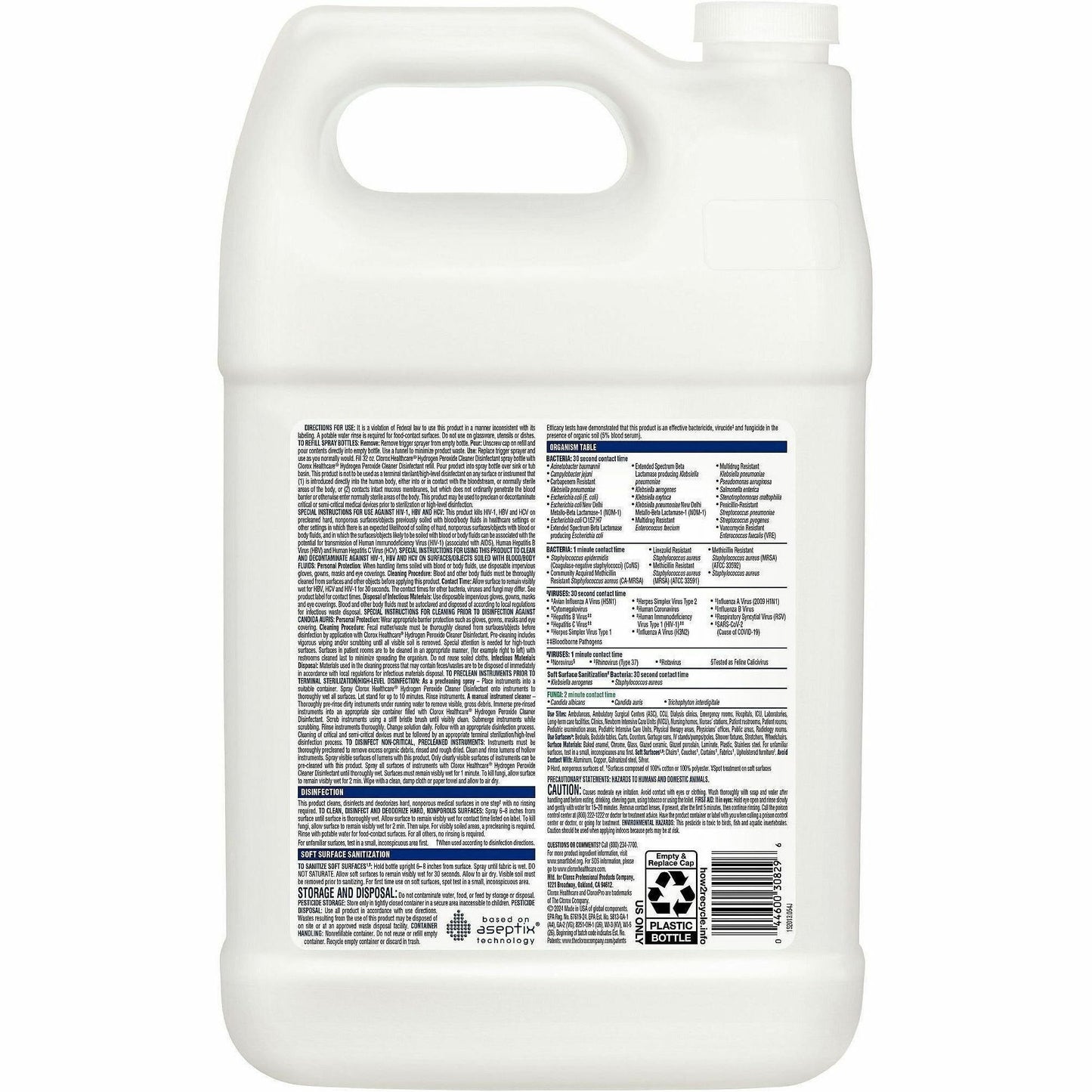 Clorox Healthcare Hydrogen Peroxide Cleaner Disinfectant Refill, 128 fl oz, 4/Carton (CLO30829)