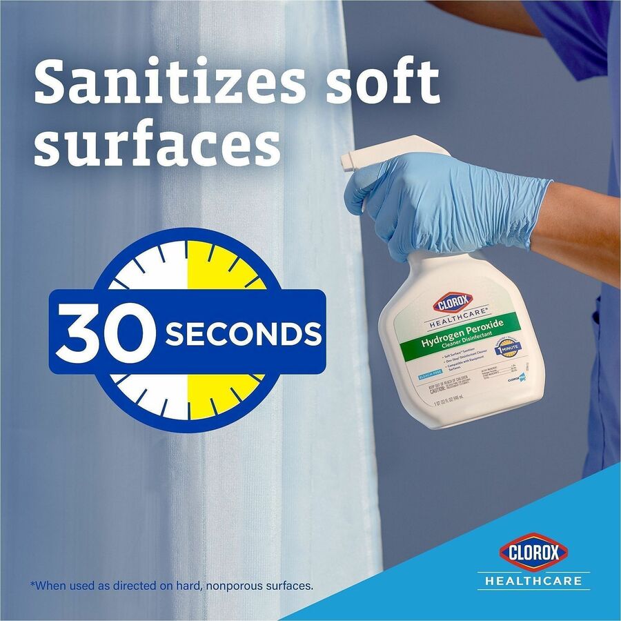 Clorox Healthcare Hydrogen Peroxide Cleaner Disinfectant Refill, 128 fl oz, 4/Carton (CLO30829)