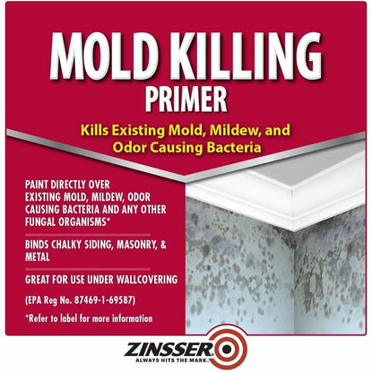 Zinsser Mold Killing Primer, White, 2/Carton (RST276049)