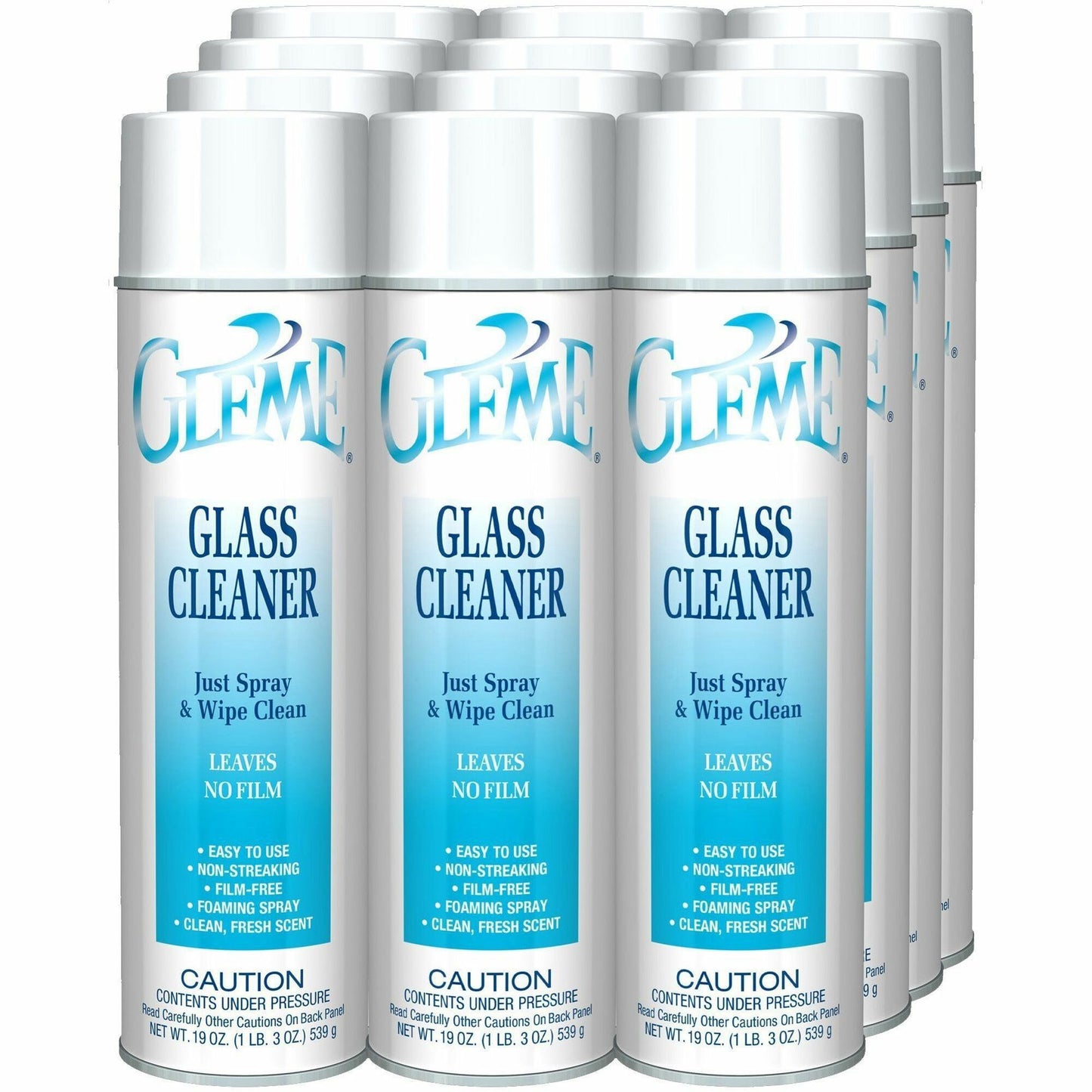 Claire Gleme Glass Cleaner, 19 fl oz, Clean & Fresh Scent, 12/Carton (CGCCL050)