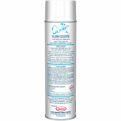 Claire Gleme Glass Cleaner, 19 fl oz, Clean & Fresh Scent, 12/Carton (CGCCL050)