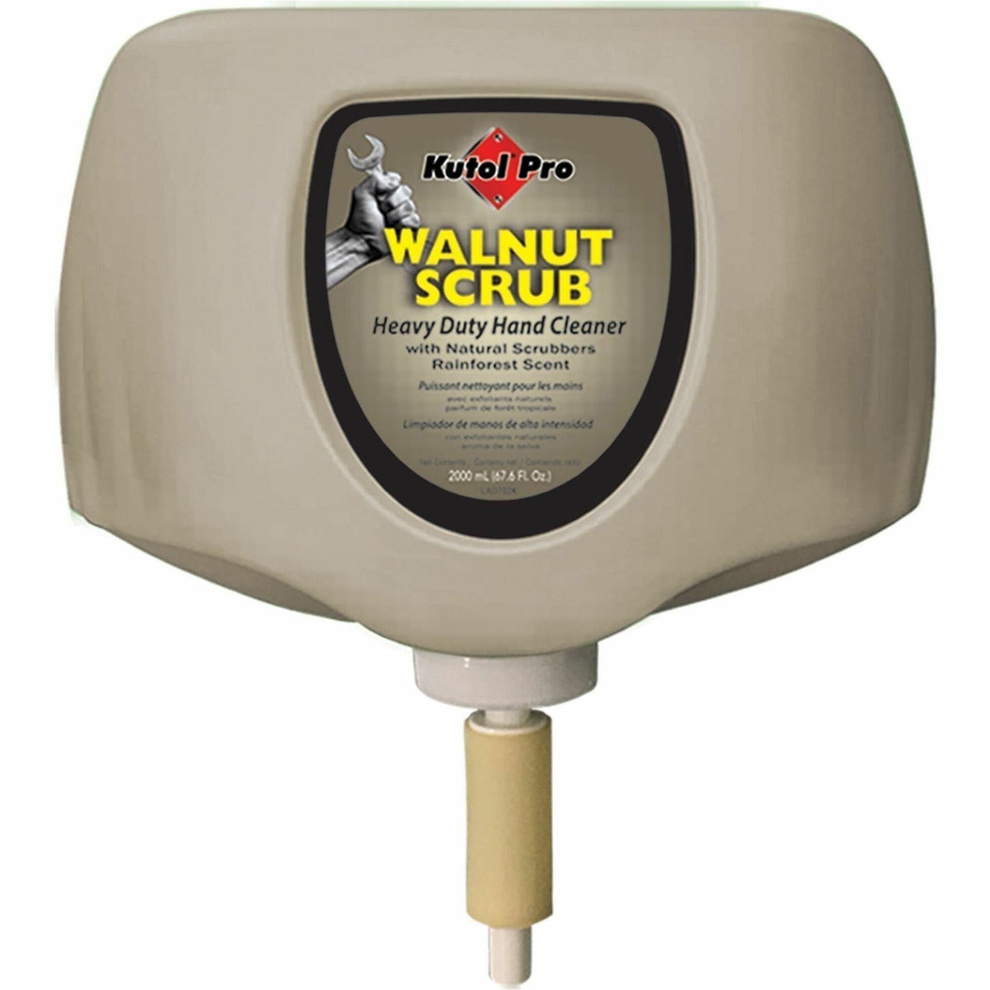 Kutol Walnut Scrub with Natural Scrubbers, 2000 ml, Rainforest Scent, 2.11 quart, 4/Carton (KUT4767)