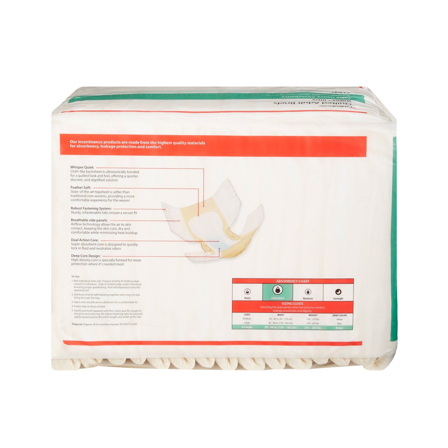 Wings™ Ultra Unisex Adult Incontinence Brief X-Large Disposable Heavy Absorbency (960582_BG)