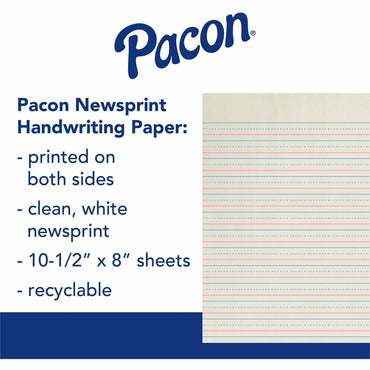 Zaner-Bloser Broken Midline Ruled Paper, 30 lb Basis Weight, 8" x 10 1/2", White Paper, 1 Ream (PACZP2610)