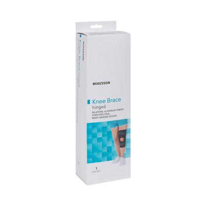 McKesson Knee Brace Medium Wraparound / Hook and Loop Strap Closure with D-Rings 18 to 20-1/2 Inch Circumference Left or Right Knee (1159101_EA)