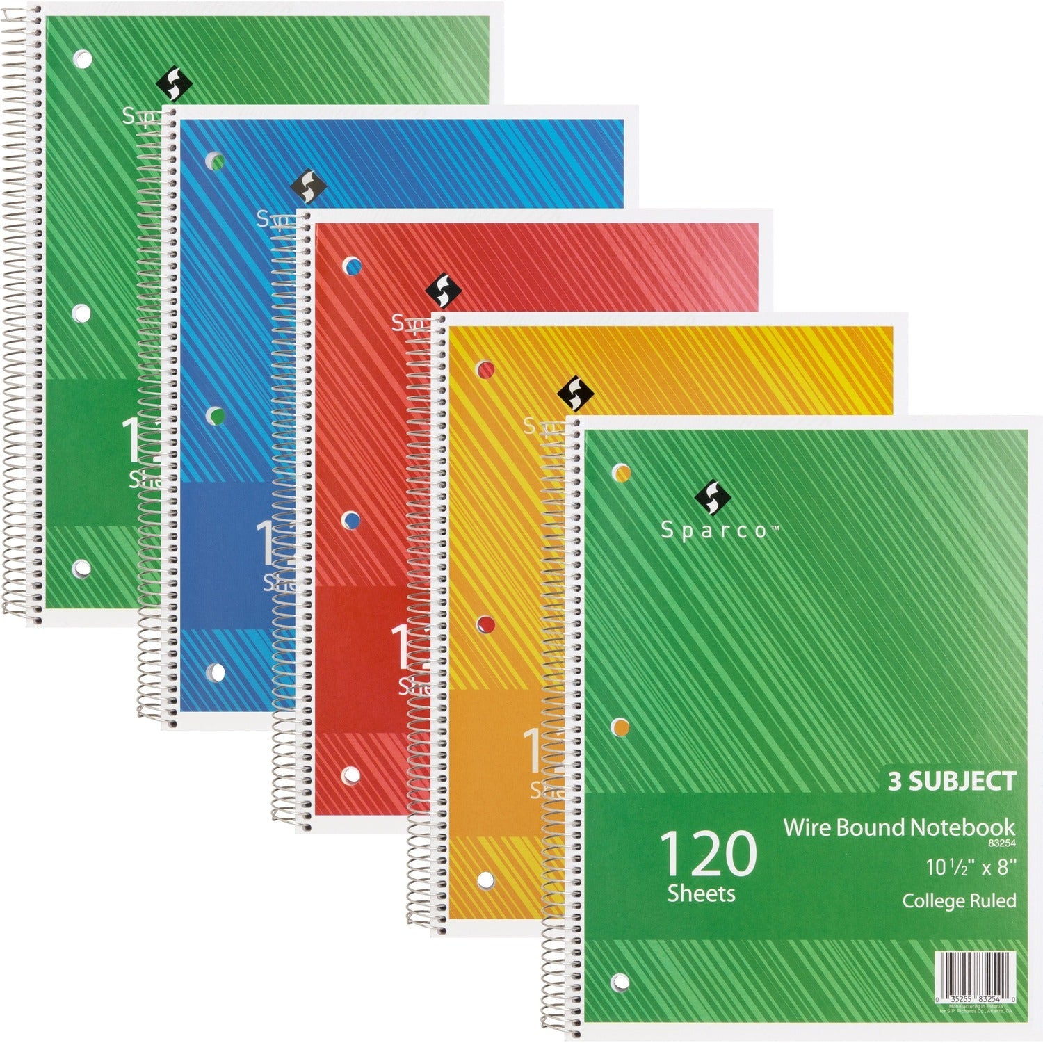 Sparco Notebook, 3 Subject, 10-1/2