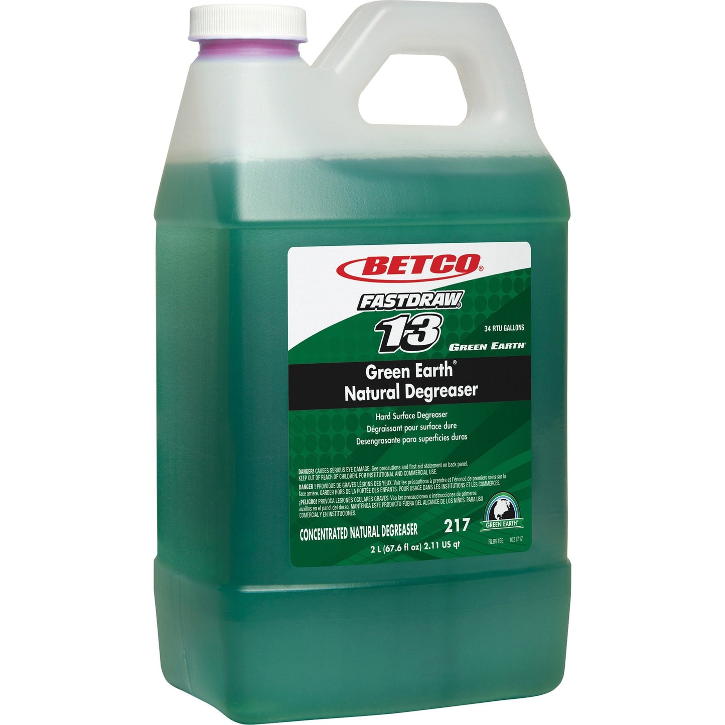 Betco Green Earth FastDraw 13 Natural Degreaser, Concentrate, 67.6 fl oz (BET2174700)