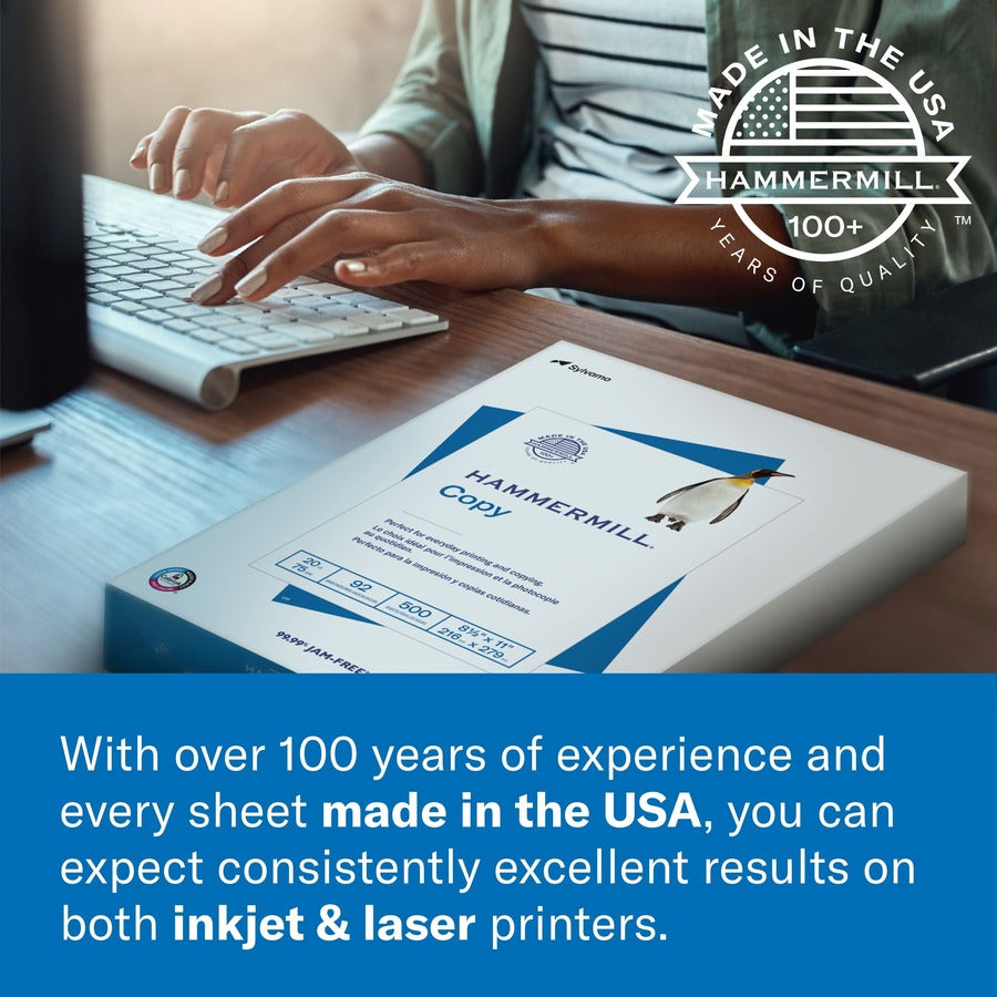Hammermill Premium Laser Print Paper, White, 98 Brightness, Letter, 8 1/2" x 11", 500 Sheets per Ream, 8 Reams/Carton (HAM104646CT)