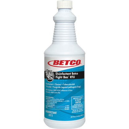 Betco Fight-Bac RTU Disinfectant Cleaner, Ready-To-Use, 32 fl oz (1 quart), Citrus Floral Scent (BET3111200EA)