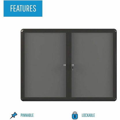 Bi-office Enclosed Fabric Bulletin Board With Aluminum Frame, 36" x 48", Grey/Graphite, 36" x 48" (BVCVT640103727)