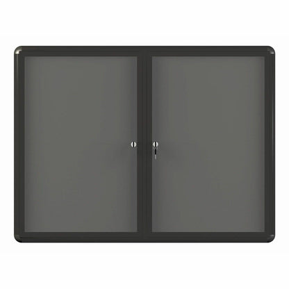 Bi-office Enclosed Fabric Bulletin Board With Aluminum Frame, 36" x 48", Grey/Graphite, 36" x 48" (BVCVT640103727)