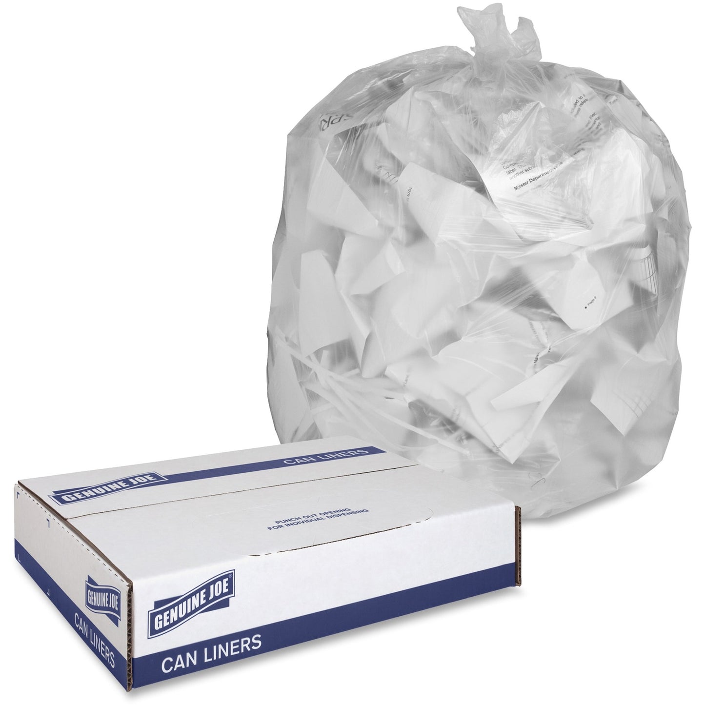 Genuine Joe Economy High-Density Can Liners, 10 gal Capacity, 24" Length x 24" x 0.24 , 1000/Box, 96/Pallet (GJO70010PL)