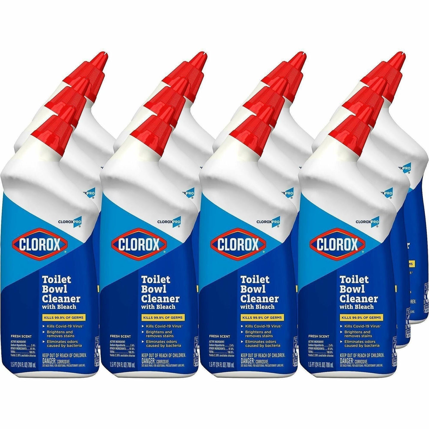 CloroxPro™ Toilet Bowl Cleaner with Bleach, Fresh Scent, 12/Carton, 30/Bundle (CLO00031BD)