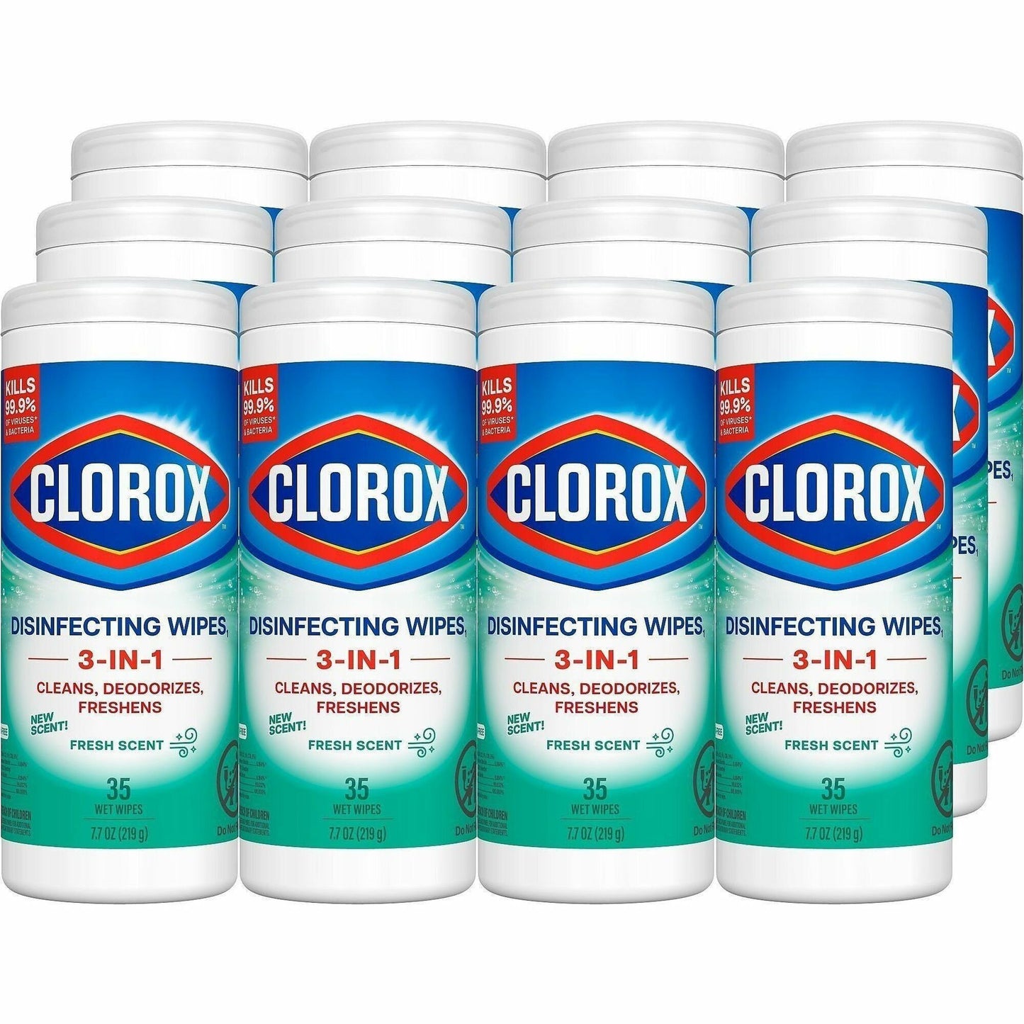 Clorox Disinfecting Cleaning Wipes, Fresh Scent, 35/Tub, 12 Tubs/Carton, 35 Cartons/Bundle (CLO01593BD)