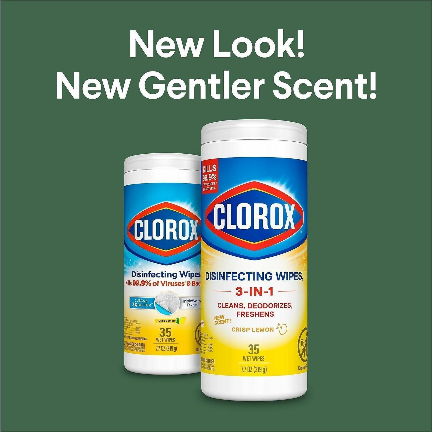 Clorox Disinfecting Cleaning Wipes, Crisp Lemon Scent, 35/Tub, 12 Tubs/Carton, 35 Cartons/Bundle (CLO01594BD)
