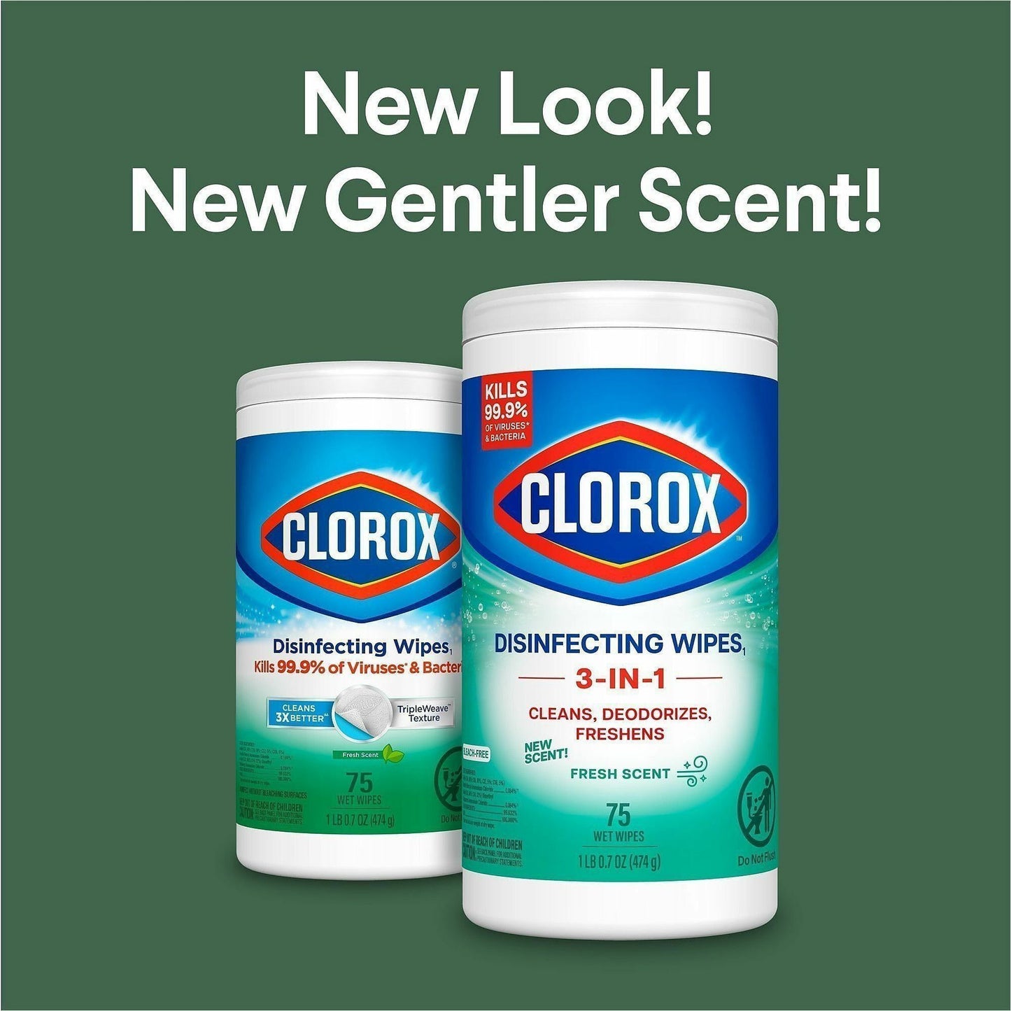 Clorox Disinfecting Wipes, Fresh Scent, 75/Tub, 6/Carton, 80 Carton/Pallet (CLO01656PL)