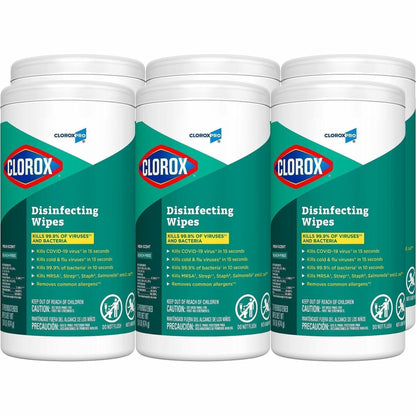 CloroxPro™ Disinfecting Wipes, Fresh Scent, 75/Tub, 24 Tubs/Bundle (CLO15949BD)