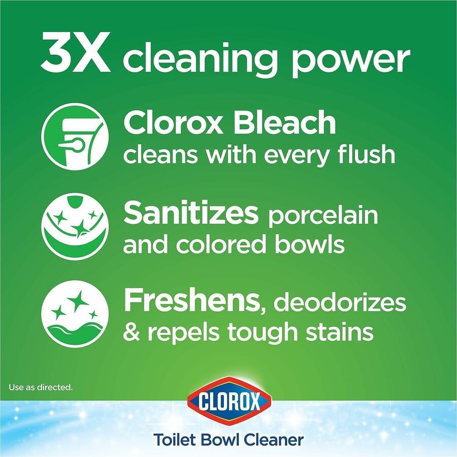 Clorox Ultra Clean Toilet Bleach Tablet, 3.50 oz, 2/Pack, 6 Packs/Carton, 70 Cartons/Bundle  (CLO30024BD)