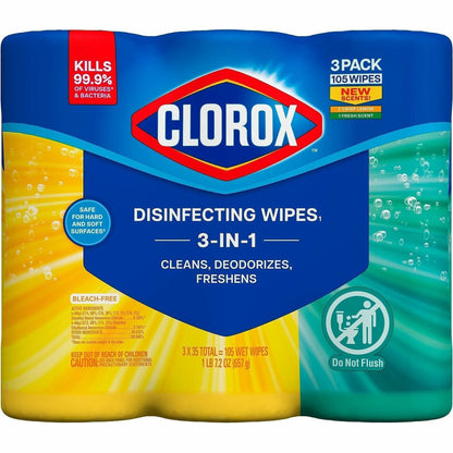 Clorox Disinfecting Cleaning Wipes Value Pack, 35/Tub, 3/Pack, 5 Pack/Carton 45 Carton/Pallet (CLO30112PL)