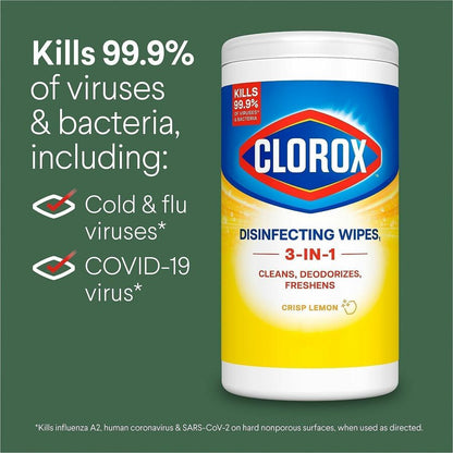 Clorox Disinfecting Bleach Free Cleaning Wipes Value Pack, 75/Tub, 4 Packs/Carton, 20 Carton/Bundle (CLO30208BD)
