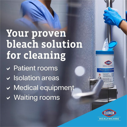 Clorox Healthcare Bleach Germicidal Wipes Bucket, 110/Tub, 2/Carton, 25 Cartons/Bundle (CLO30358BD)