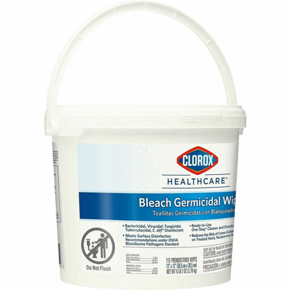Clorox Healthcare Bleach Germicidal Wipes Bucket, 110/Tub, 2/Carton, 50 Cartons/Pallet (CLO30358PL)