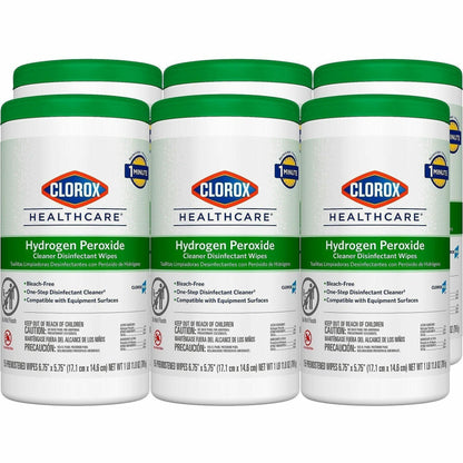 Clorox Healthcare Hydrogen Peroxide Cleaner Disinfectant Wipes, 155/Tub, 6/Carton, 75/Pallet (CLO30825PL)