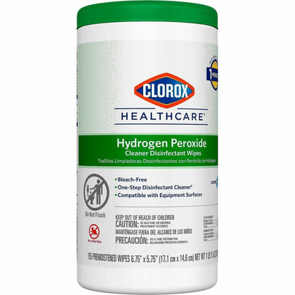 Clorox Healthcare Hydrogen Peroxide Cleaner Disinfectant Wipes, 155/Tub, 6/Carton, 75/Pallet (CLO30825PL)