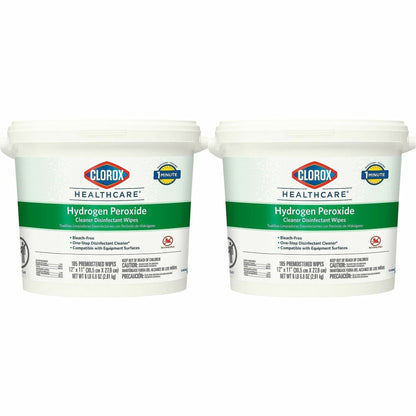 Clorox Healthcare Hydrogen Peroxide Cleaner Disinfectant Wipes,185/Tub, 2/Carton, 25 Cartons/Bundle (CLO30826BD)