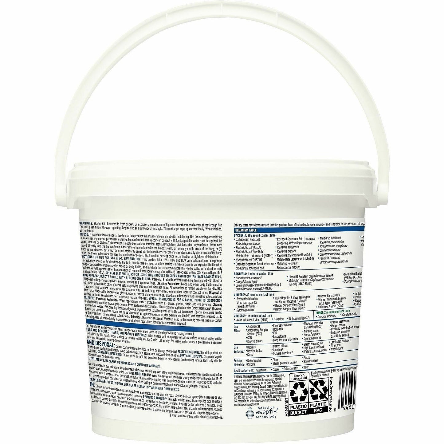 Clorox Healthcare Hydrogen Peroxide Cleaner Disinfectant Wipes,185/Tub, 2/Carton, 50 Cartons/Pallet (CLO30826PL)