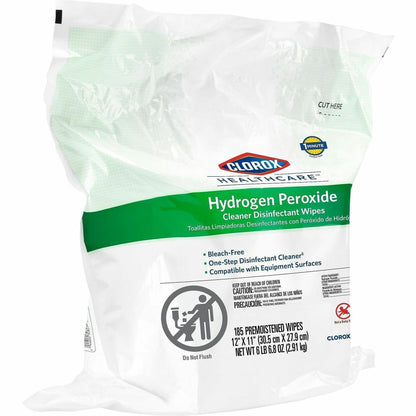 Clorox Healthcare Hydrogen Peroxide Cleaner Disinfectant Wipes Bucket Refill, 185/Pack, 200 Packs/Pallet (CLO30827PL)