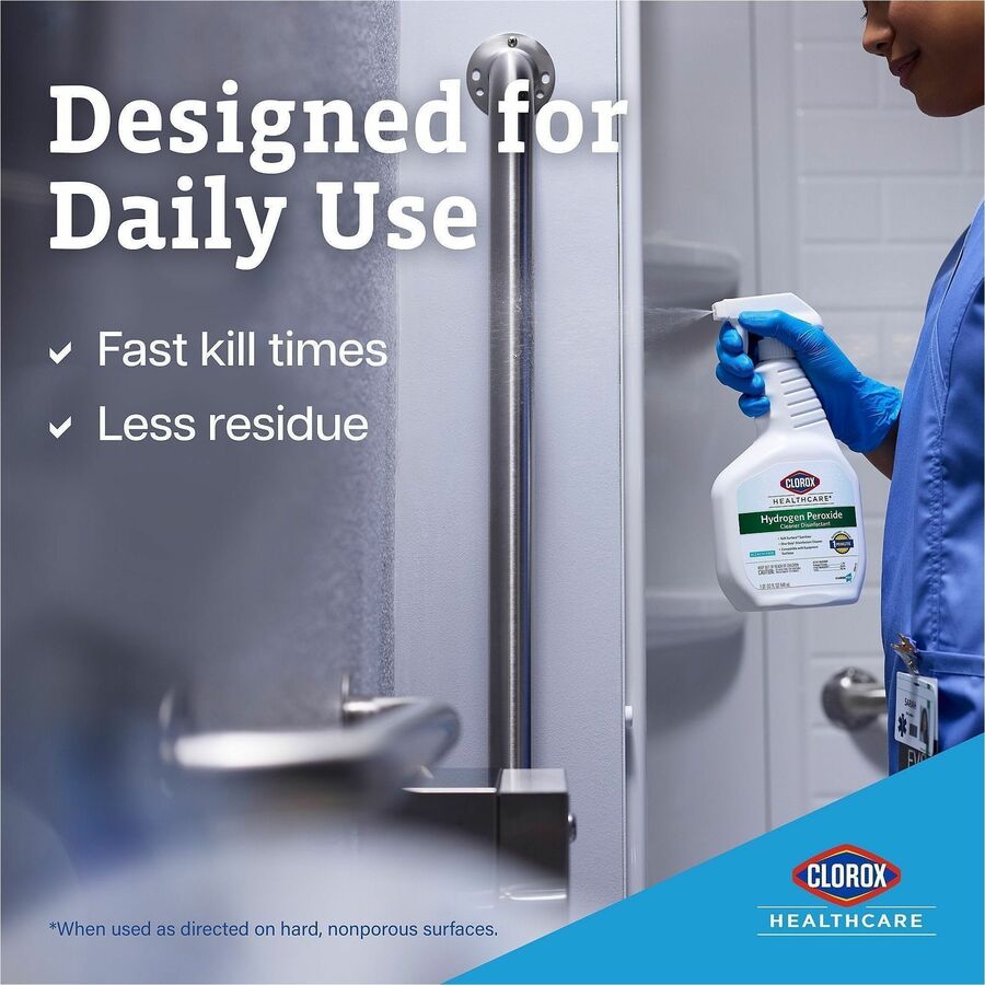 Clorox Healthcare Hydrogen Peroxide Cleaner Disinfectant Spray, 32 fl o, 9/Carton, 24 Cartons/Bundle (CLO30828BD)