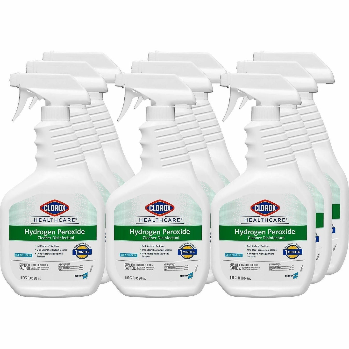 Clorox Healthcare Hydrogen Peroxide Cleaner Disinfectant Spray, 32 fl o, 9/Carton, 48 Cartons/Pallet (CLO30828PL)