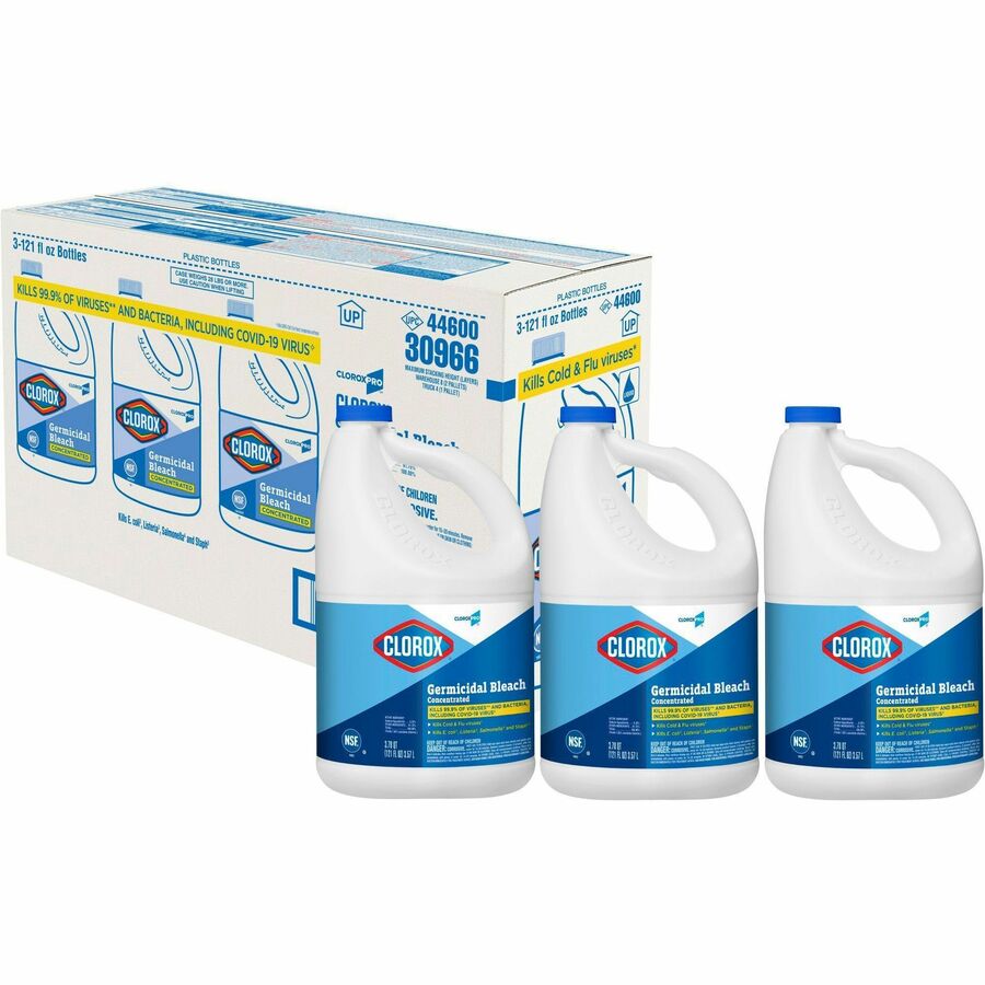 CloroxPro™ Germicidal Bleach Concentrate, 121 fl oz, 3/Carton, 28 Carton/Bundle (CLO30966BD)