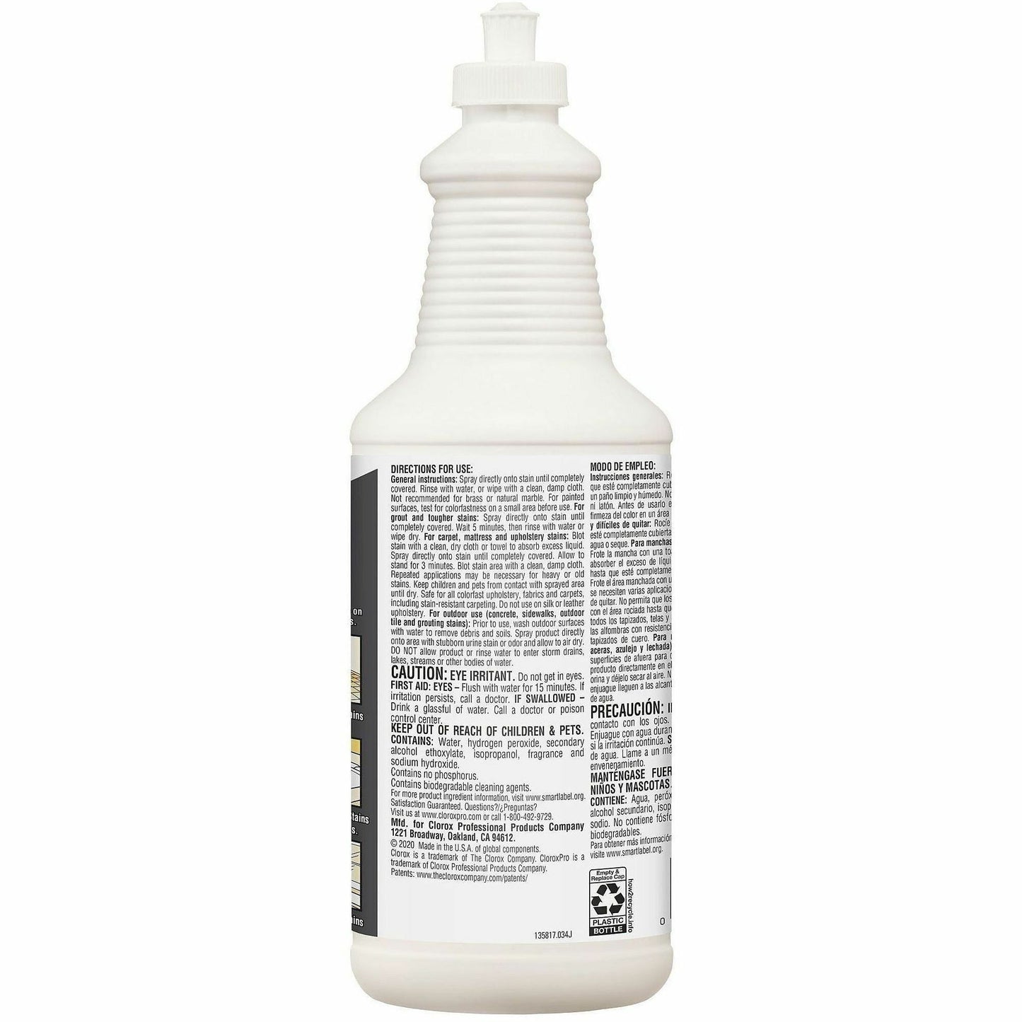 CloroxPro™ Pull-Top Urine Remover for Stains and Odors, 32 fl oz, 6/Carton, 46 Carton/Bundle (CLO31415BD)