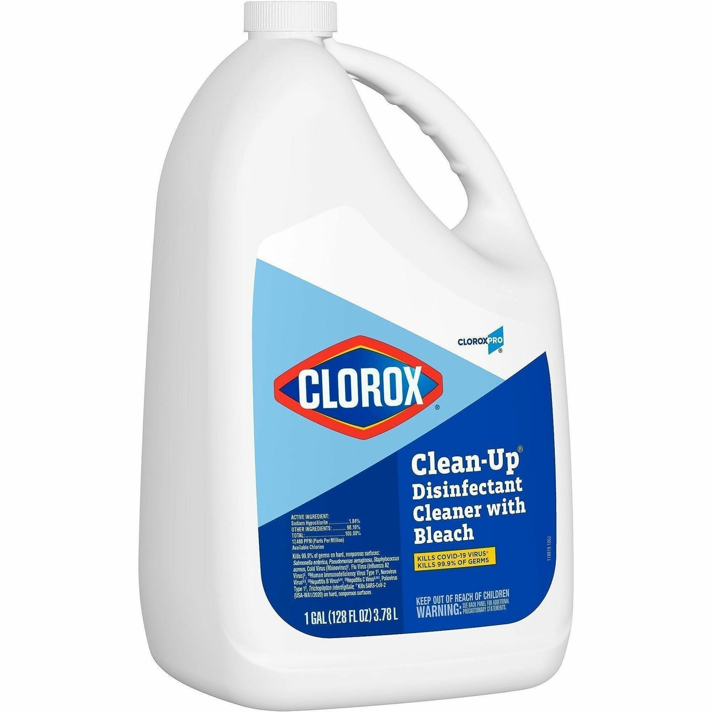 CloroxPro™ Clean-Up Disinfectant Cleaner with Bleach Refill 128 fl oz, Fresh Scent, 4/Carton, 27/Pallet (CLO35420PL)