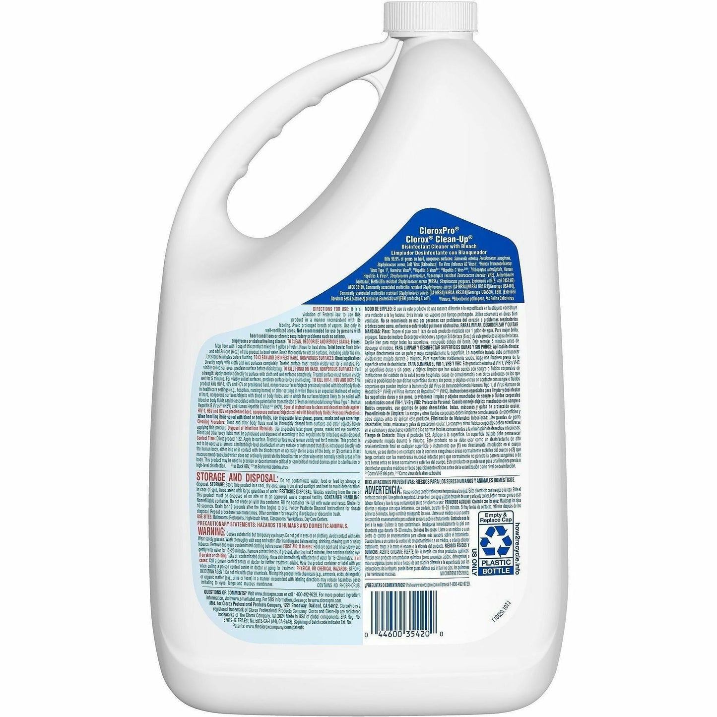 CloroxPro™ Clean-Up Disinfectant Cleaner with Bleach Refill 128 fl oz, Fresh Scent, 4/Carton, 27/Pallet (CLO35420PL)