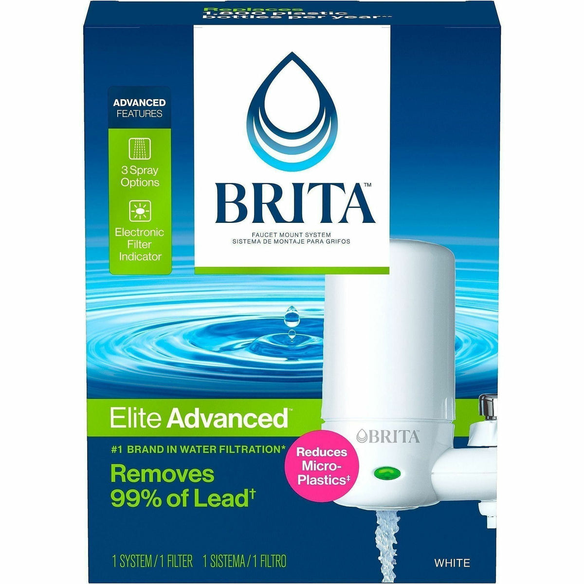 Brita Faucet Mount System with Elite Advanced Replacement Filter, 54/Bundle, 2/Pallet (CLO42201PL)