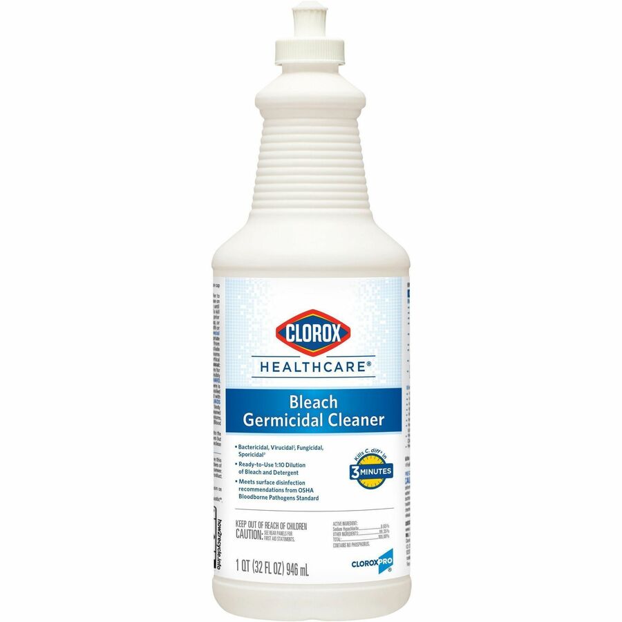 Clorox Healthcare Pull-Top Bleach Germicidal Cleaner, 32 fl oz, 180 Bottles/Bundle (CLO68832BD)