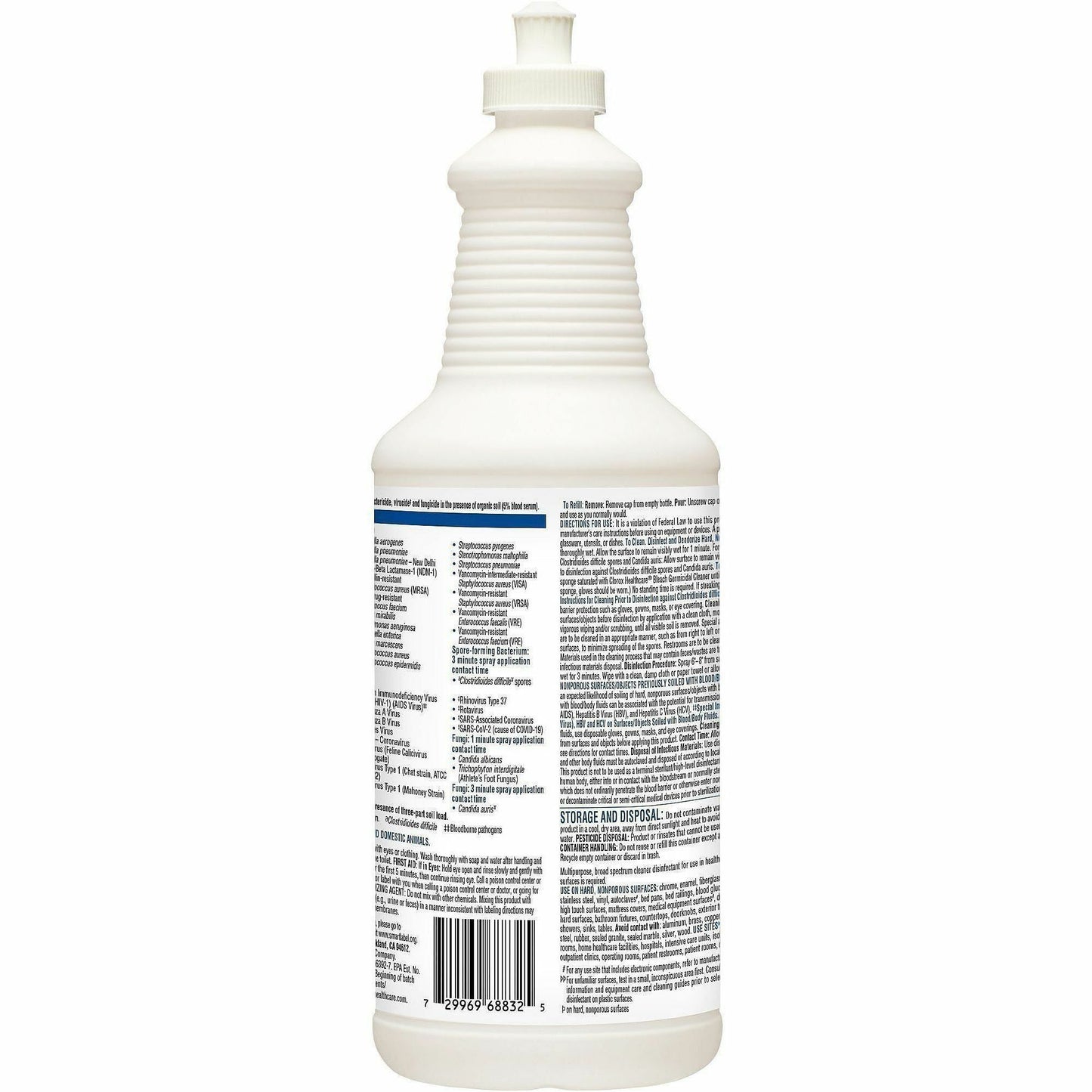 Clorox Healthcare Pull-Top Bleach Germicidal Cleaner, 32 fl oz, 360 Bottles/Pallet (CLO68832PL)