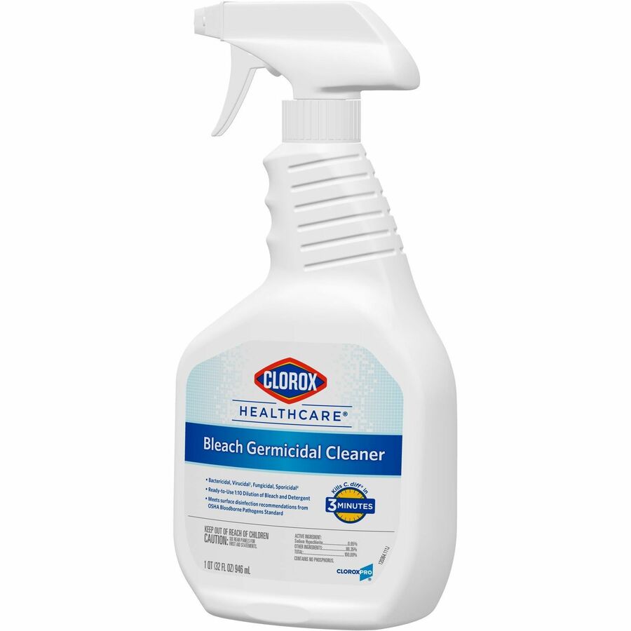 Clorox Healthcare Bleach Germicidal Cleaner Spray, 32 fl oz, 6/Carton, 180/Bundle (CLO68970BD)