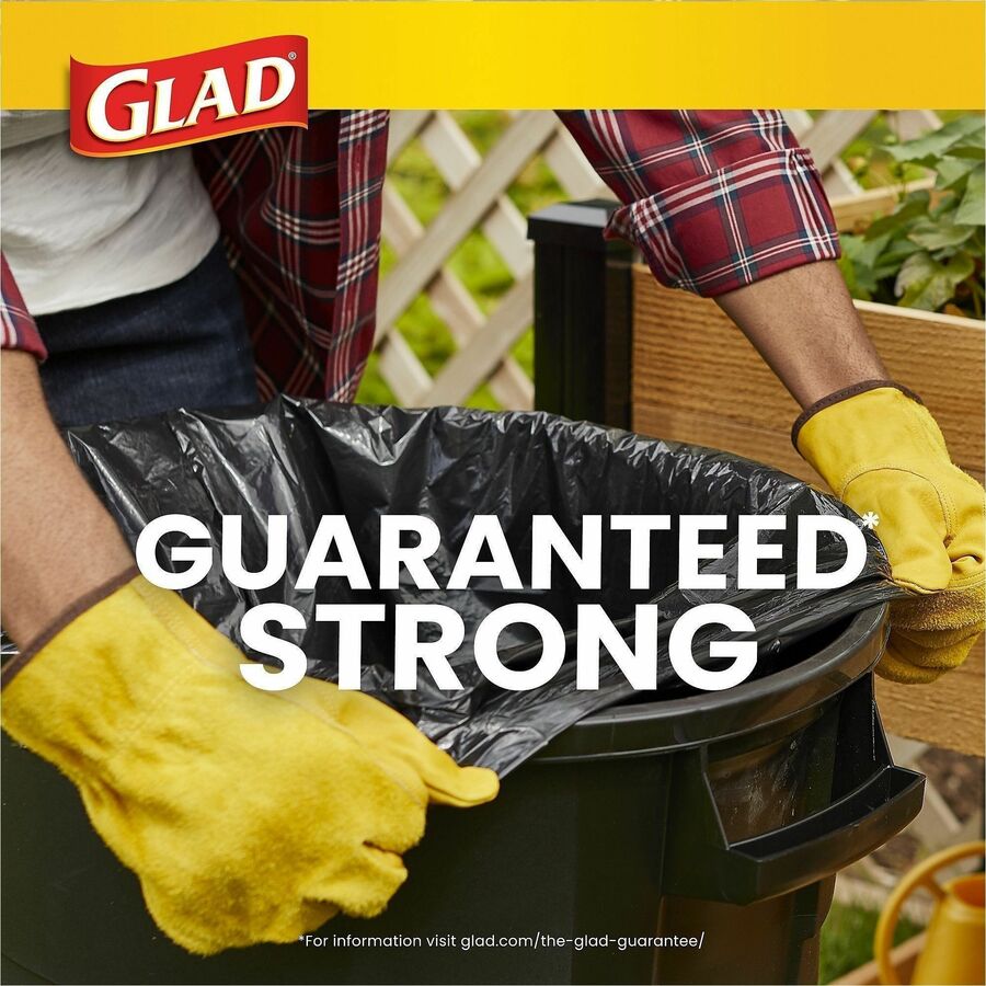 Glad Strong Large 30 Gallon Drawstring Trash Bags, 90/Box, 34/Bundle (CLO78952BD)