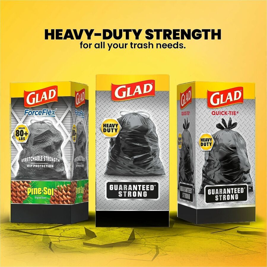 Glad Strong Large Drawstring Trash Bags, 30 gal, 32.99" x 30" x 1.05 mil, 90/Box, 78/Pallet (CLO78952PL)