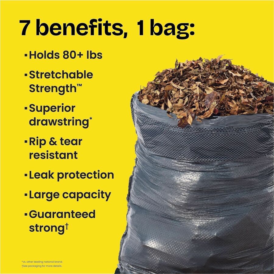 Glad ForceFlex Heavy-Duty 30 Gallon Large Drawstring Trash Bags, 50/Box, 3 Box/Carton, 26 Carton/Bundle (CLO78997BD)
