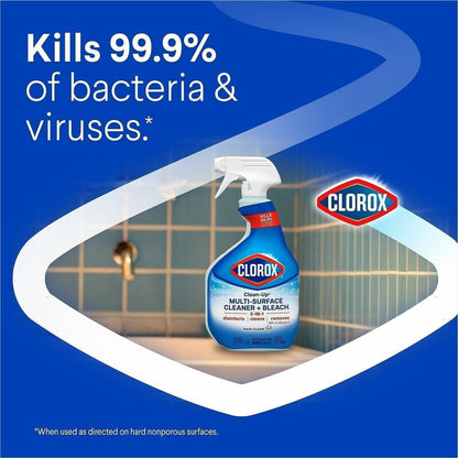 Clorox Clean-Up Multi-Surface Cleaner with Bleach, Spray, 32 fl oz, Rain Clean Scent (CLO30197)