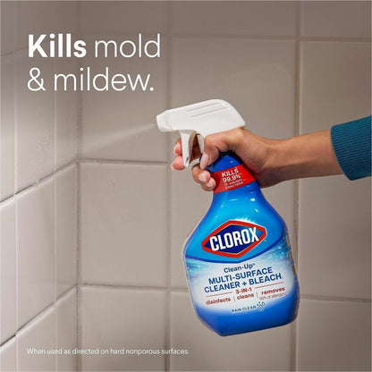 Clorox Clean-Up Multi-Surface Cleaner with Bleach, Spray, 32 fl oz, Rain Clean Scent (CLO30197)