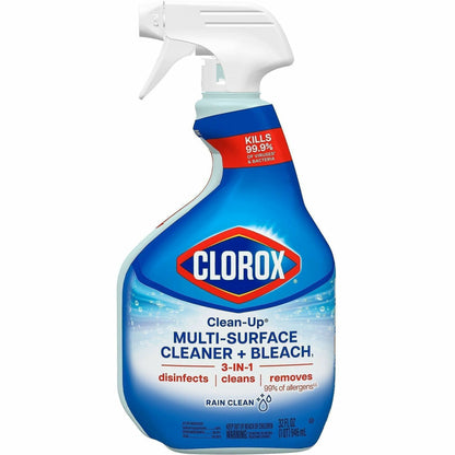 Clorox Clean-Up Multi-Surface Cleaner with Bleach, Spray, 32 fl oz, Rain Clean Scent (CLO30197)