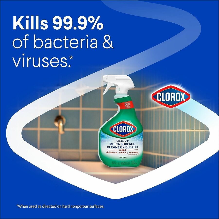 Clorox Clean-Up Multi-Surface Cleaner with Bleach, Spray, 32 fl oz, Original Scent (CLO31221)