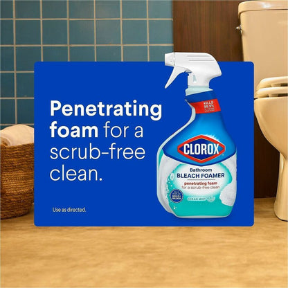 Clorox Disinfecting Bathroom Foamer with Bleach, 30 fl oz (0.9 quart), Ocean Mist Scent (CLO30614EA)